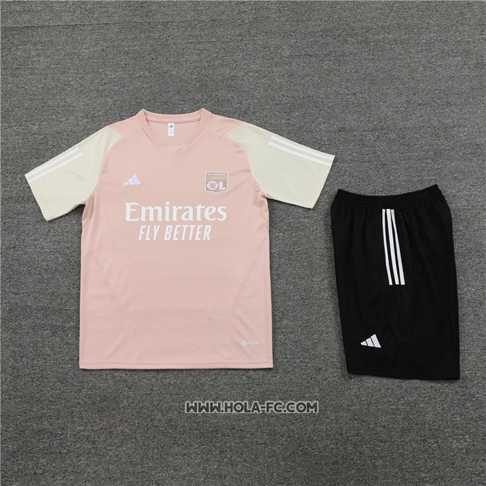 Chandal del Lyon 2023-2024 Manga Corta Rosa - Pantalon Corto